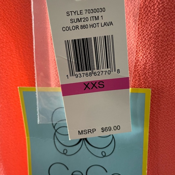 CeCe Women's Textured Coral Tank Top Size XXS New with Tag - Picture 6 of 8